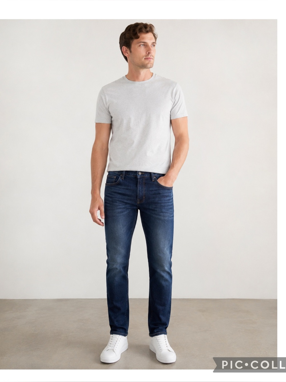 Express Men’s 34 Slim Straight Hyper Stretch Dark Wash Jeans